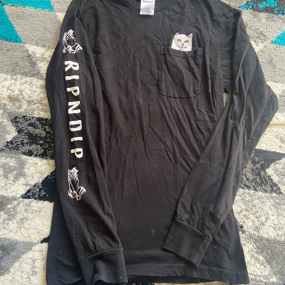 Ripndip Black Tee with Cat Graphic